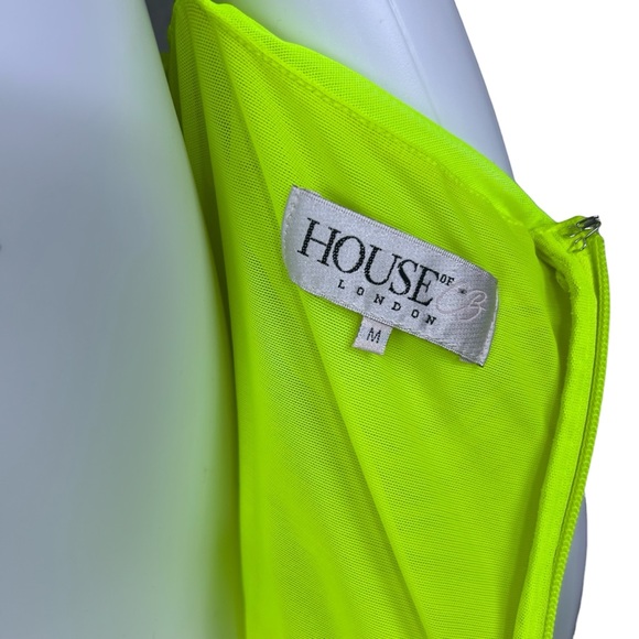 House of CB Ella Gathered Ruched Mesh Mini Dress Size M Event Party Coquette - Picture 13 of 16